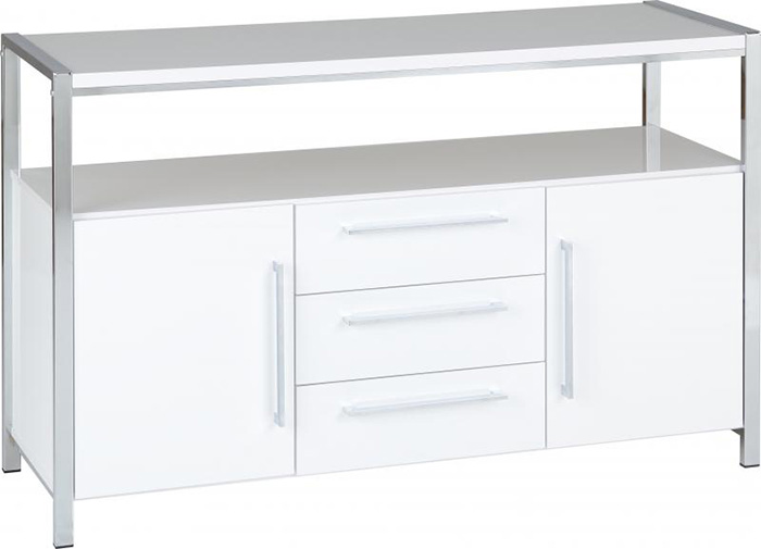 Charisma 2 Door 3 Drawer Sideboard in White Gloss - Click Image to Close